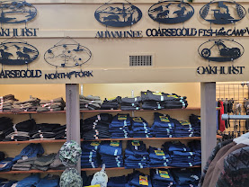 Jeans and clothing shelves